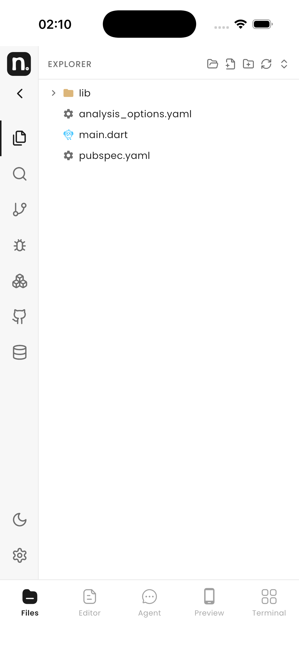 Capture de l'application mobile nullcod
